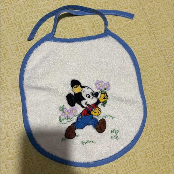 Other - Vintage Bib with Cartoon Design - Blue and White